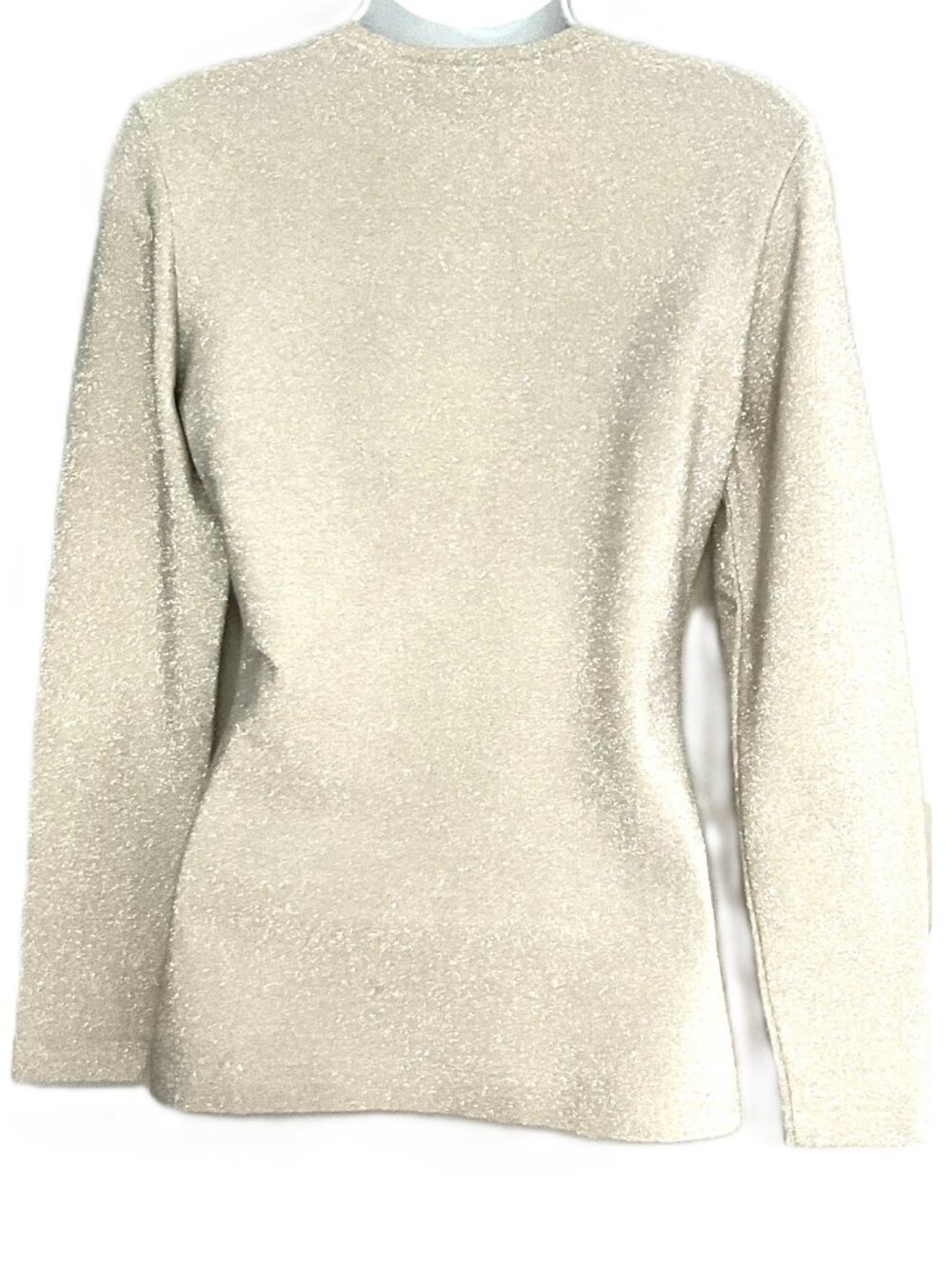 VNT Escada by Margaretha Ley Metallic Lurex Knit Sweater Silver Gray Size 34 - Picture 3 of 9